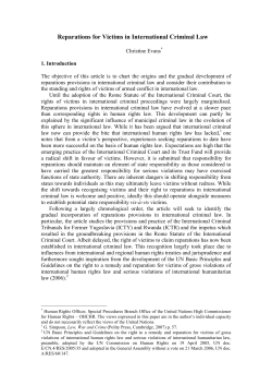 Reparations for Victims in International Criminal Law