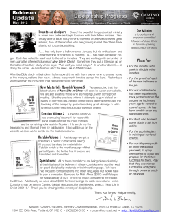 Our Mission Please Pray New Materials Spanish Volume 5 We are