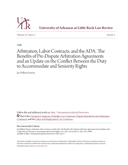 Arbitration, Labor Contracts, and the ADA