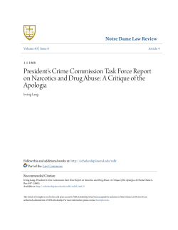President`s Crime Commission Task Force Report on Narcotics and