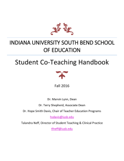 Student Teaching Handbook - School of Education