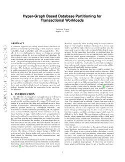Hyper-Graph Based Database Partitioning for Transactional