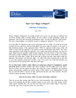 Don`t Get &ldquo;Rope-A-Doped&rdquo;!