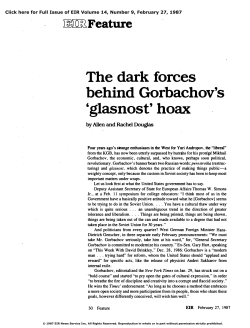 The Dark Forces behind Gorbachov`s {`Glasnost`} Hoax
