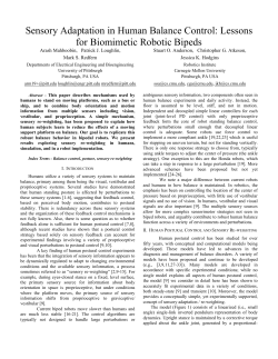 Sensory Adaptation in Human Balance Control