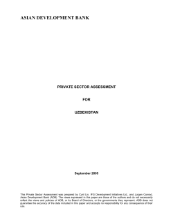 Private Sector Assessments for Uzbekistan