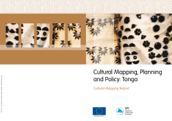 Cultural Mapping, Planning and Policy: Tonga