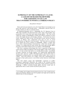 supremacy of the supremacy clause: a garamendi
