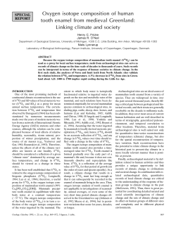 Oxygen isotope composition of human tooth enamel from medieval