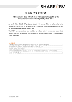 Codebook RTBN in English - The Survey of Health, Ageing and