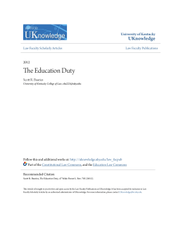 The Education Duty - UKnowledge