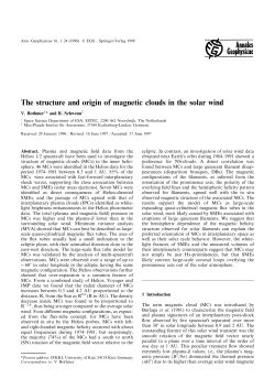 The structure and origin of magnetic clouds in