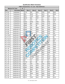Qualification Match Schedule