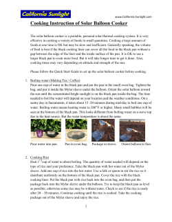 Cooking Instruction of Solar Balloon Cooker