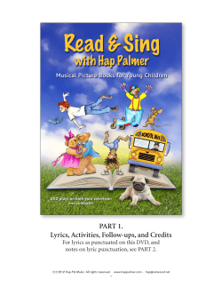 PART 1. Lyrics, Activities, Follow-ups, and Credits