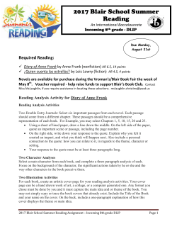 2017 Blair School Summer Reading