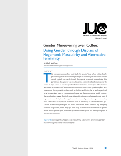 Gender Maneuvering over Coffee - The Journal for Undergraduate