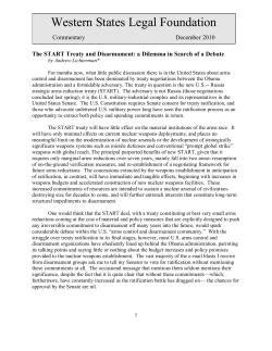 The START Treaty and Disarmament