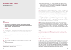 German Banking Act* &ndash; Excerpt