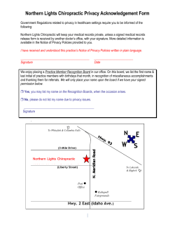 Northern Lights Chiropractic Privacy Statement