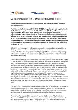 EU policy may result in loss of hundred thousands of jobs