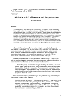 All that is solid? Museums and the post