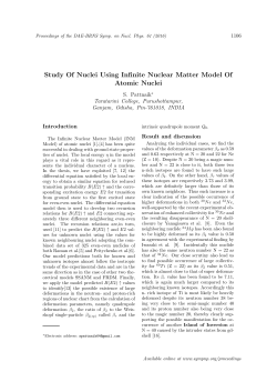 Study Of Nuclei Using Infinite Nuclear Matter Model Of Atomic Nuclei