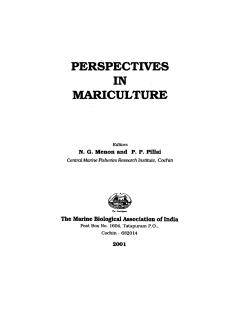 perspectives in mariculture - Central Marine Fisheries Research