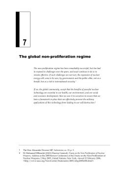 The global non-proliferation regime