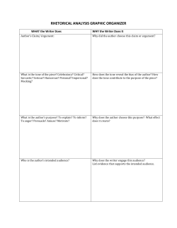 Summer work 2 RHETORICAL ANALYSIS GRAPHIC ORGANIZER