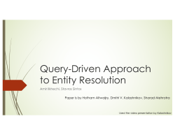 Query-Driven Approach to Entity Resolution