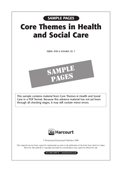 Sample chapter from Core Themes in Health and Social Care