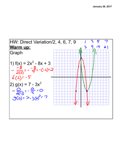 HW: Direct Variation/2, 4, 6, 7, 9 Warm up