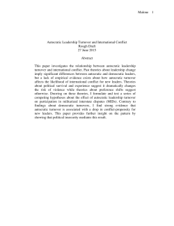 Malone 1 Autocratic Leadership Turnover and International Conflict