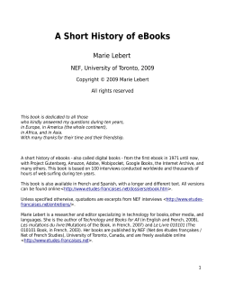 A Short History of eBooks - Le Net des &eacute;tudes fran&ccedil;aises