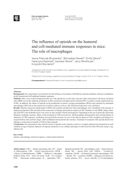 The influence of opioids on the humoral and cell
