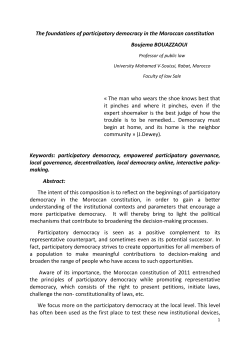 The foundations of participatory democracy in the Moroccan