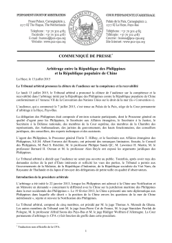 Press Release - PCA Case Repository