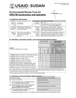 Environmental Review Form for SRS
