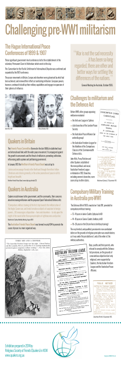 Challenging pre-WW1 militarism