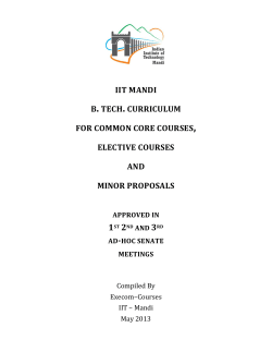 3. Overall Credit Structure of Common Core Courses