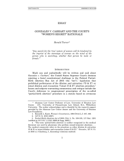 ESSAY GONZALES V. CARHART AND THE COURT`S &ldquo;WOMEN`S