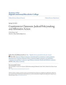 Courtroom to Classroom: Judicial Policymaking and Affirmative Action