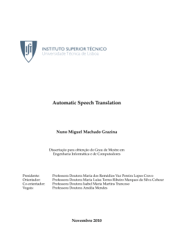 Automatic Speech Translation - INESC-ID