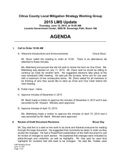 Minutes - June 12, 2014