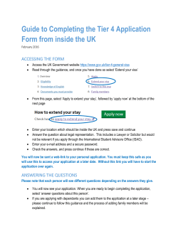 Guide to Completing the Tier 4 Application Form from inside the UK