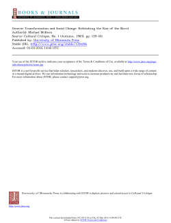 Generic Transformation and Social Change: Rethinking the Rise of