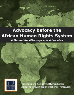 Advocacy before the African Human Rights System