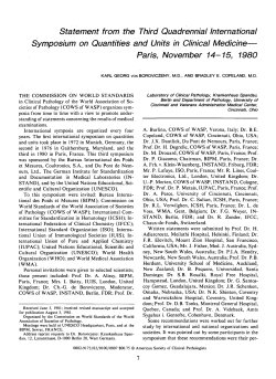 Statement from the Third Quadrennial International Symposium on