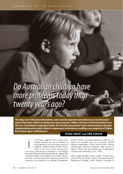 Do Australian children have more problems today than twenty years